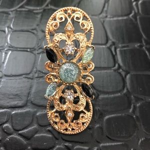 Estate Gold & Stones Costume Ring.